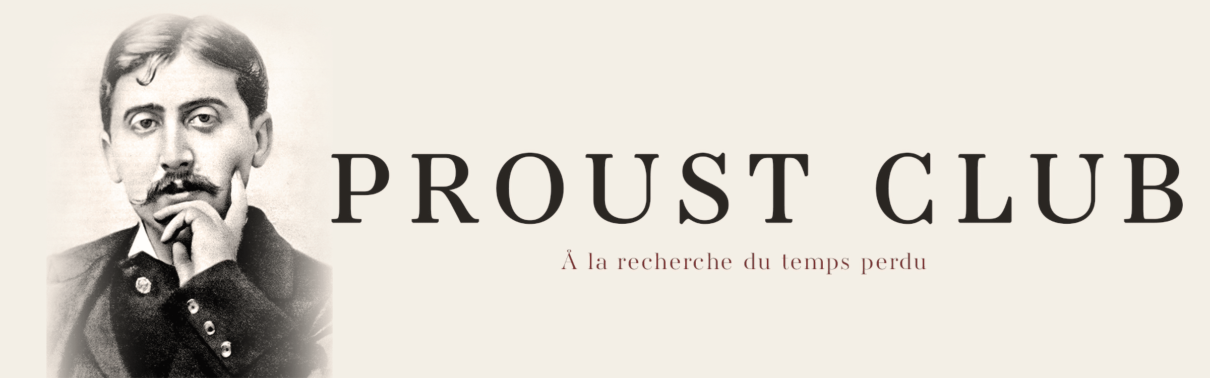 Proust Club header — portrait of Proust beside the title